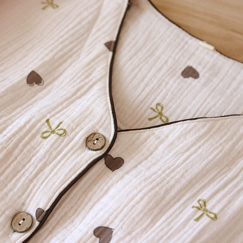 Sweetheart Bow Padded Nightsuit Set